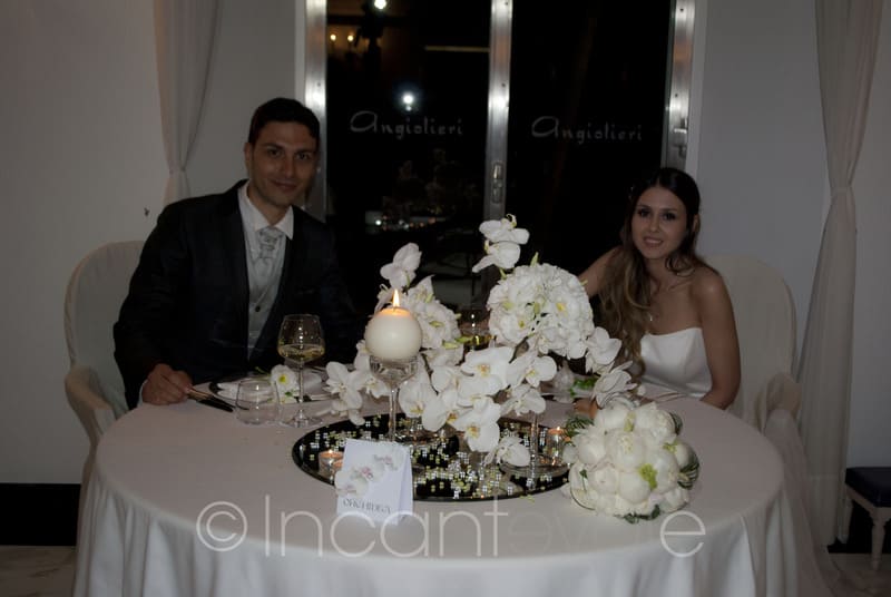 Massimo e Daniela sposi con orchidee